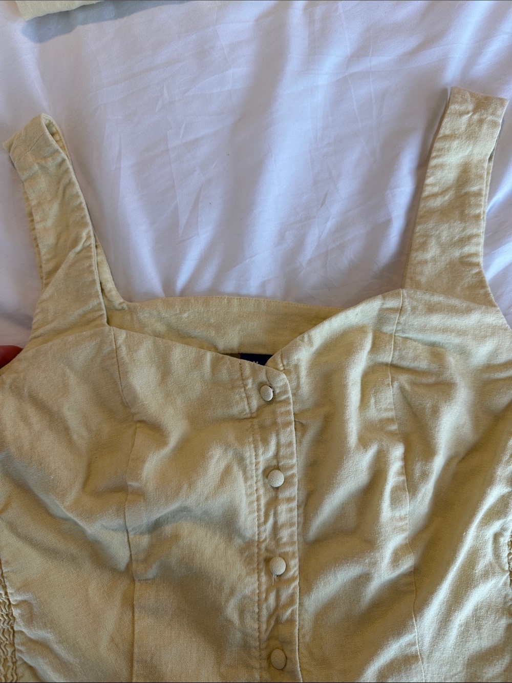 Old Navy Light Yellow Button-Front Mini Dress - Picture 5 of 7